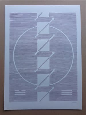 Michel Seuphor - LOT VAN 2 STUKS / GEOMETRIE / ZW-W LITHO / 75x55cm / SIG kopen? Bied vanaf 45!