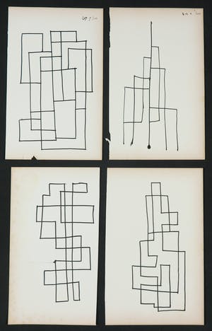 Siep van den Berg - Lot van vier abstracte composities kopen? Bied vanaf 1!