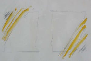 Gerard Verdijk - Ingelijste acryl op papier: Opposite yellows with /without Yellow - 1981 kopen? Bied vanaf 295!