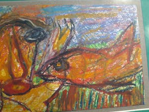 Lotti van der Gaag - tekening uit 1983, gesigneerd en ingelijst CoBrA kopen? Bied vanaf 300!