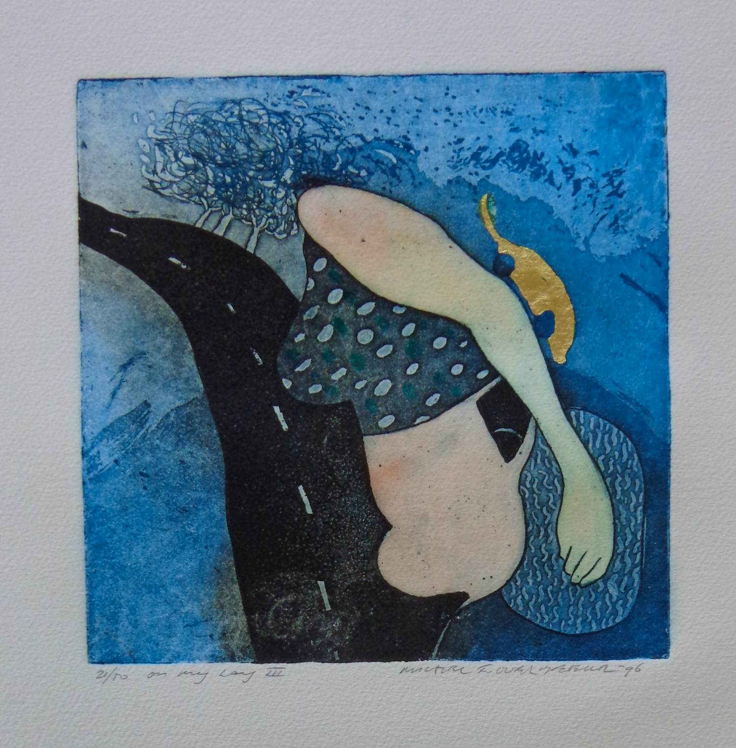 Michel van Overbeeke - ON MY WAY III / KLEURETS + GOUDDRUK / 65x50cm / SIG / 1996 kopen? Bied vanaf 35!