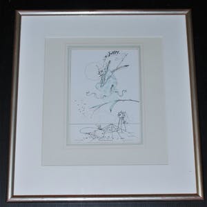 Hans Kanters - ingekleurde tekening , met opdracht, ingelijst - incl. 2 boeken kopen? Bied vanaf 195!