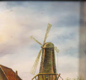 Willem van Roon - Olieverf op paneel, Hollands riviergezicht - Ingelijst kopen? Bied vanaf 1!