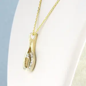 14k gouden collier met hanger met briljant geslepen diamant tot. 0,07ct kopen? Bied vanaf 300!
