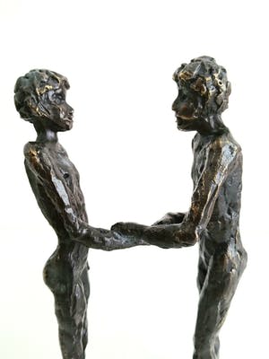 Brons (Onbekend) - twee mensen in verbinding kopen? Bied vanaf 50!