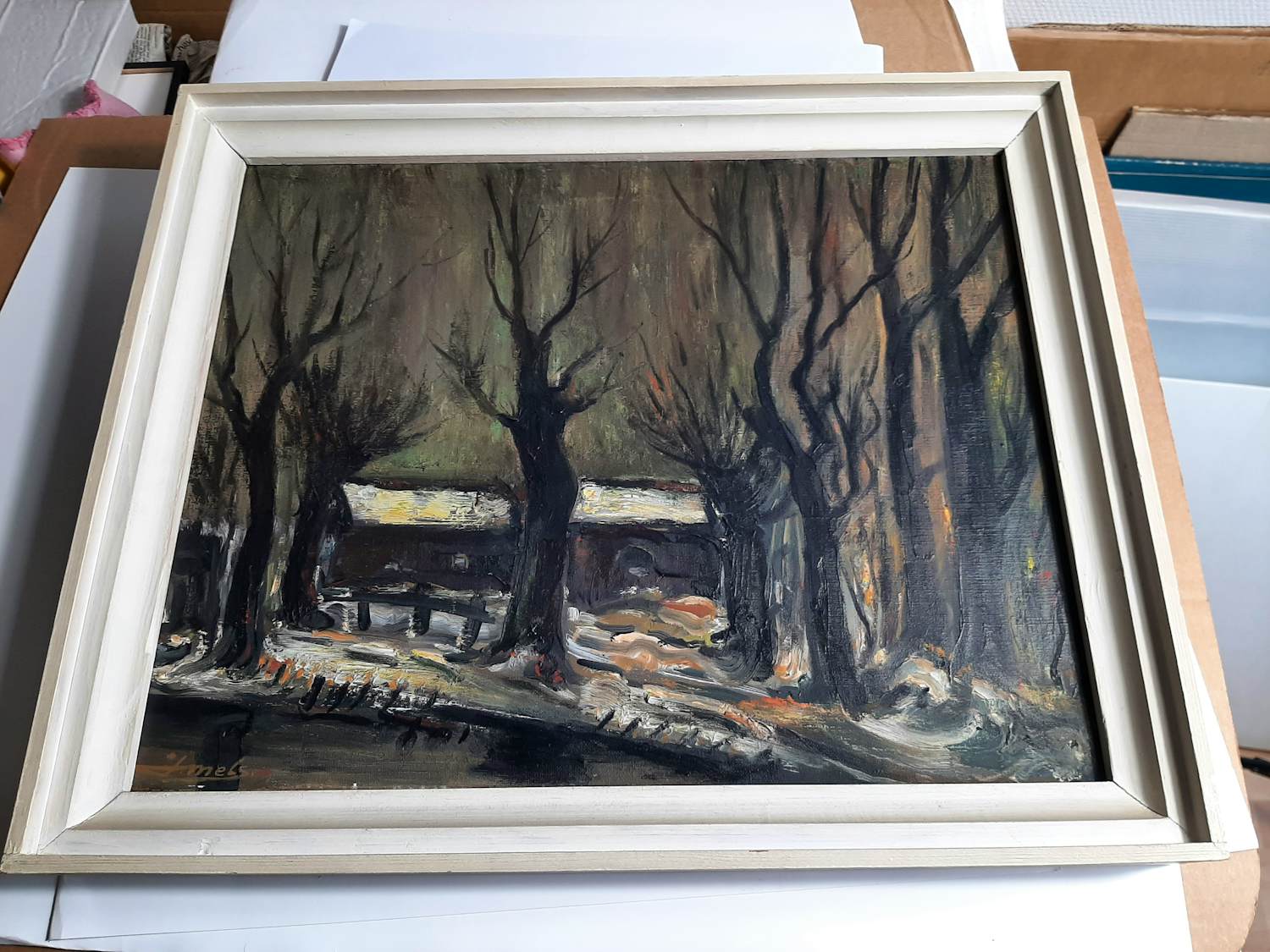 Jacques Mels - Olieverf op doek, winters landschap. kopen? Bied vanaf 80!