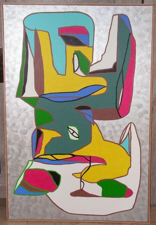 Niet of onleesbaar gesigneerd - Dwyer - acryl op doek - 'Conversations' kopen? Bied vanaf 1!