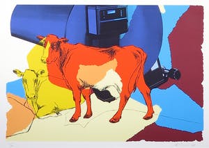 Anja van Benthem - Zeefdruk, Hollandse koeien - Ingelijst kopen? Bied vanaf 35!