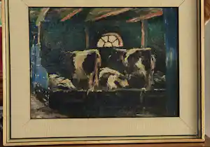 Willem Laurens Bouwmeester - koeien geschilderd in een stal in het dorp Oudendijk NH verkauft für € 80!