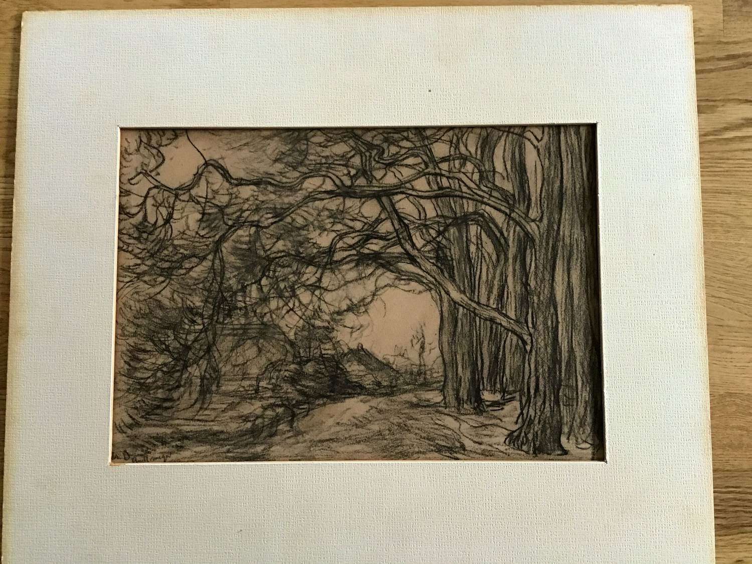 Charles Dankmeijer - Landschap met boerderij /kerk, 2 potlood- en 1 houtskooltekening kopen? Bied vanaf 50!