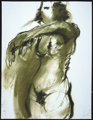 Franscz Witte - Acryl en krijt op papier, Figuur kopen? Bied vanaf 1!