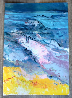 Kees van Bohemen - litho: variatie op een golfbreker - 1982 kopen? Bied vanaf 60!