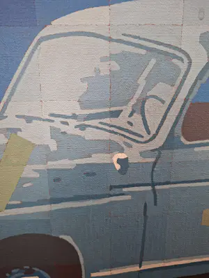 Sjef Toby - groot schilderij J (Sjef) Toby - Mercedes 180 - 1985 kopen? Bied vanaf 180!