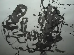 Anton Heyboer - Acrylverf , Abstracte voorstelling Moeder met Kind – 79 x 107 cm. kopen? Bied vanaf 150!