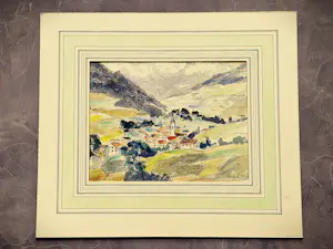 Fons Verstraeten - in 1952 expressionistisch geschilderd Oostenrijks en Frans (Verso) landschap kopen? Bied vanaf 35!