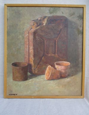 Wim van Bemmel - Jerrycan + bloempotten kopen? Bied vanaf 125!