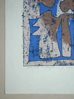 Franz Eggenschwiler - Engel - 1988 - Originele houtsnede, handgesigneerd kopen? Bied vanaf 120!