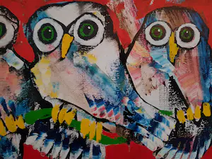 Rudi Pillen - Uilen klleurrijkorigineel kopen? Bied vanaf 500!