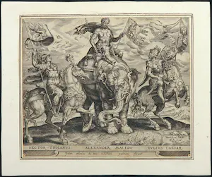 Buy Harmen Jansz. Muller - Gravure, Hector van Troje, Alexander de Grote en Julius Caesar? Bid from 90!