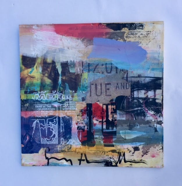 George Heidweiller - Acrylverf en gemengde techniek op hout - gesigneerd- zonder titel. kopen? Bied vanaf 110!