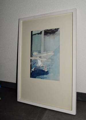 Ruud van der Beele - Gemengde techniek op papier - Z.t. Abstract - Ingelijst kopen? Bied vanaf 1!