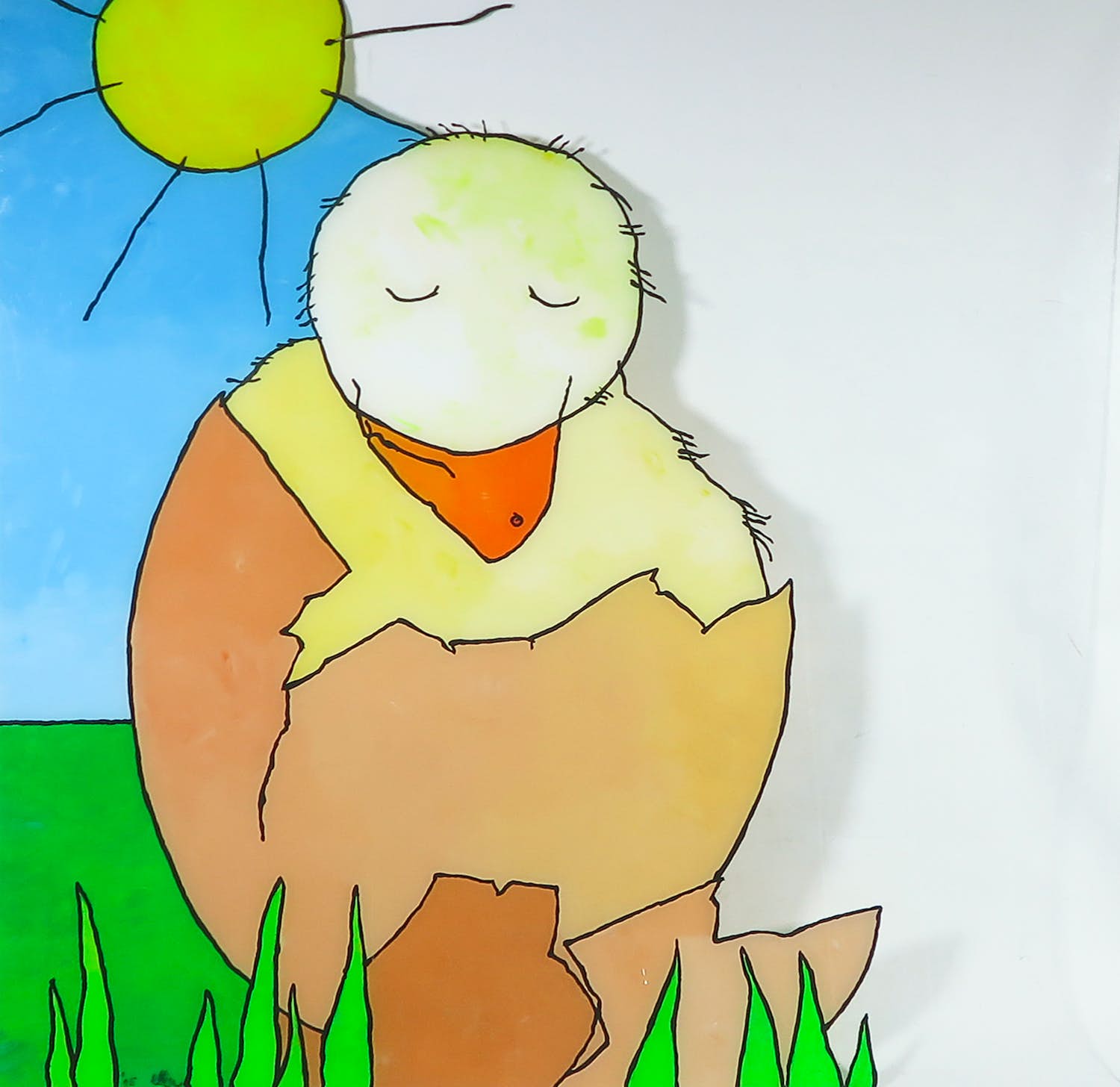 Ella Steenmeijer - Acryl op plexiglas, Kindertekening kopen? Bied vanaf 1!