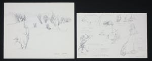 Joe Wols - Lot van twee potloodtekeningen, Schets en landschap kopen? Bied vanaf 1!