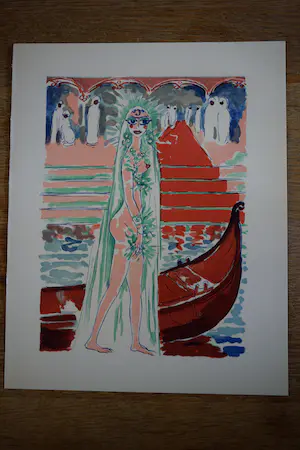 Kees van Dongen - Houtgravure - Gerbe-de-perles aborde au palais kopen? Bied vanaf 50!