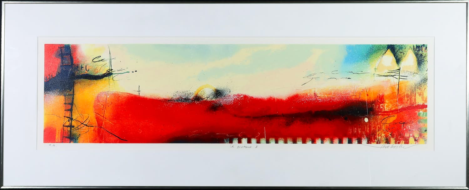 Theo Koster - Zeefdruk, Zonder titel - Ingelijst (Groot) verkocht voor € 80!