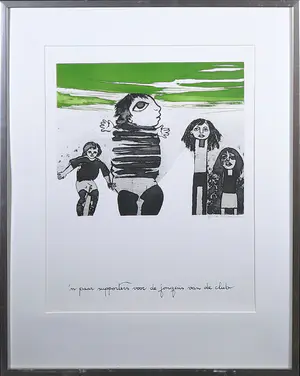 AcheterAns Wortel - Kleurenets, 'n paar supporters voor de jongens van de club - Ingelijst? Enchérissez de 50!