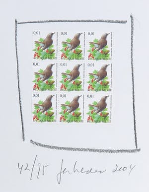 Jan Henderikse - Tekening met postzegels kopen? Bied vanaf 100!