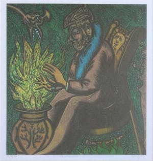 Pjeroo Roobjee - De Verteller | Zeefdruk - ingelijst kopen? Bied vanaf 40!