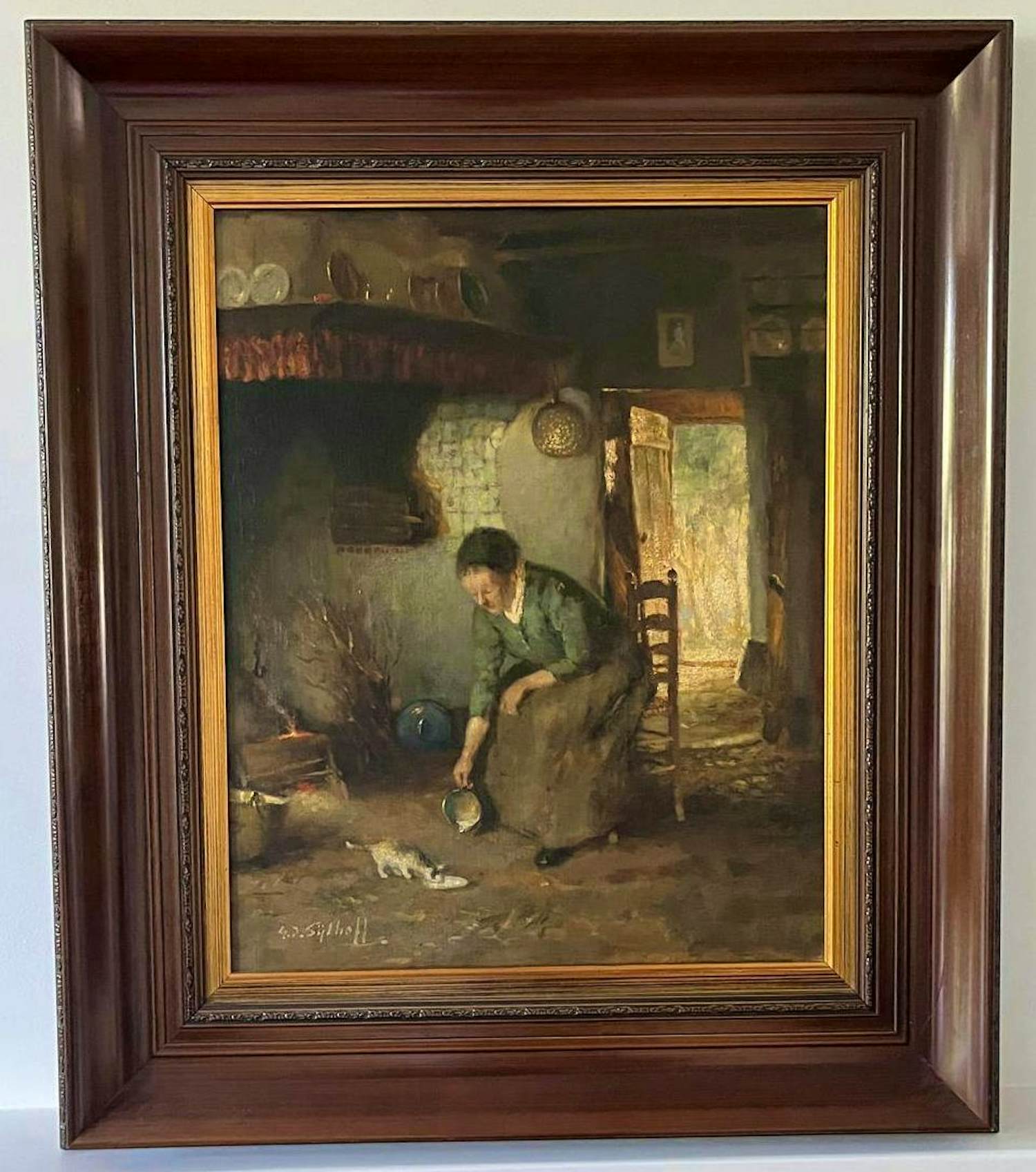 Gijsbertus Jan Sijthoff - G.J. Sijthoff schilderij incl lijst verkocht voor € 100!