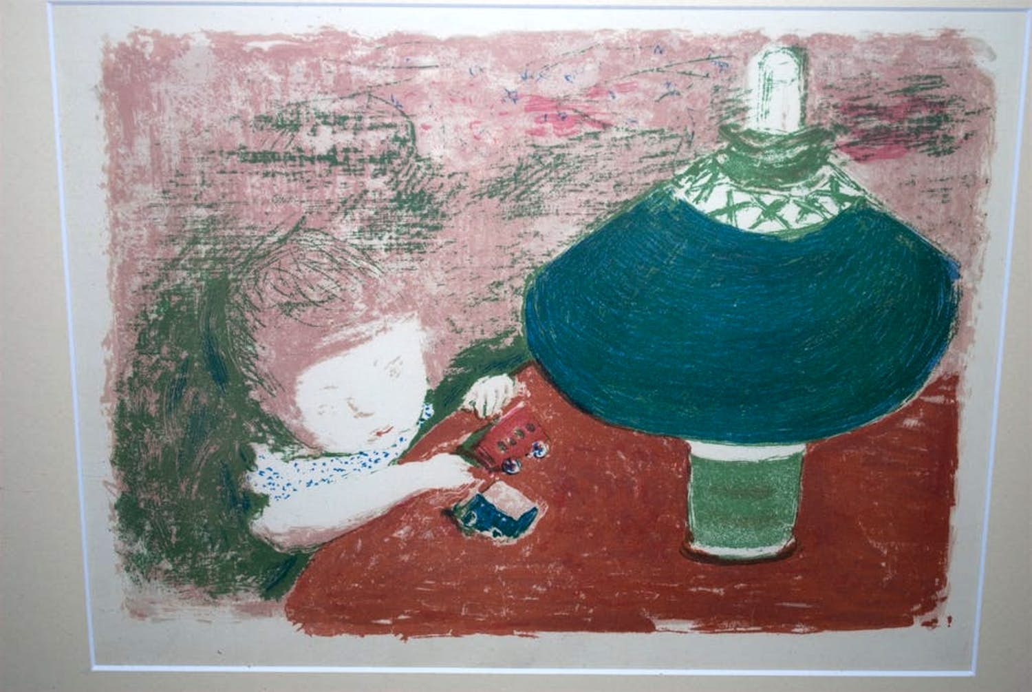 Pierre Bonnard - het kind bij de lamp - kleurenlitho Mourlot 1952 verkocht voor € 15!