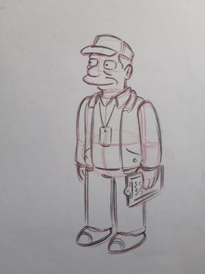 Matt Groening - originele productie tekening, The Simpsons, personage kopen? Bied vanaf 1!