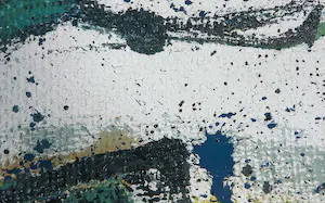 Mart Min - Olieverf op jute, Abstracte compositie - Ingelijst kopen? Bied vanaf 350!