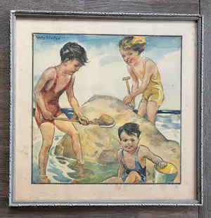 Willy Sluiter - Kinderen op het strand kopen? Bied vanaf 75!