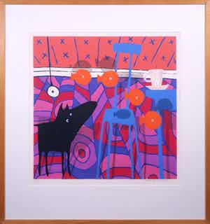 Peter Bastiaanssen - Zeefdruk, Zonder titel 2 - Ingelijst verkocht voor € 60!