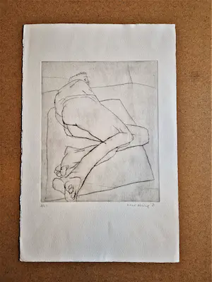 Hans Abbing - Grote en karakteristieke - kleine oplage (3/20) ETS "liggend mannelijk naakt" kopen? Bied vanaf 1!