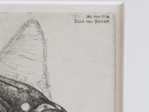 Ella van Schaik - Vogel en Kat - Ets kopen? Bied vanaf 40!