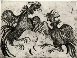 Jeanne Bieruma Oosting - Ets - De 2 hanen verkocht voor € 50!