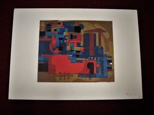 Wim Motz - E(preuve) D(artiste) Lithografie "Haven Rotterdam met tanker" 1956 - gesigneerd kopen? Bied vanaf 39!