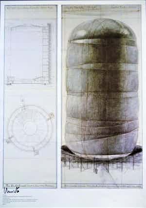 Christo - The Big Air Package, sign. Druck zum Projekt in Oberhausen verkocht voor € 99!
