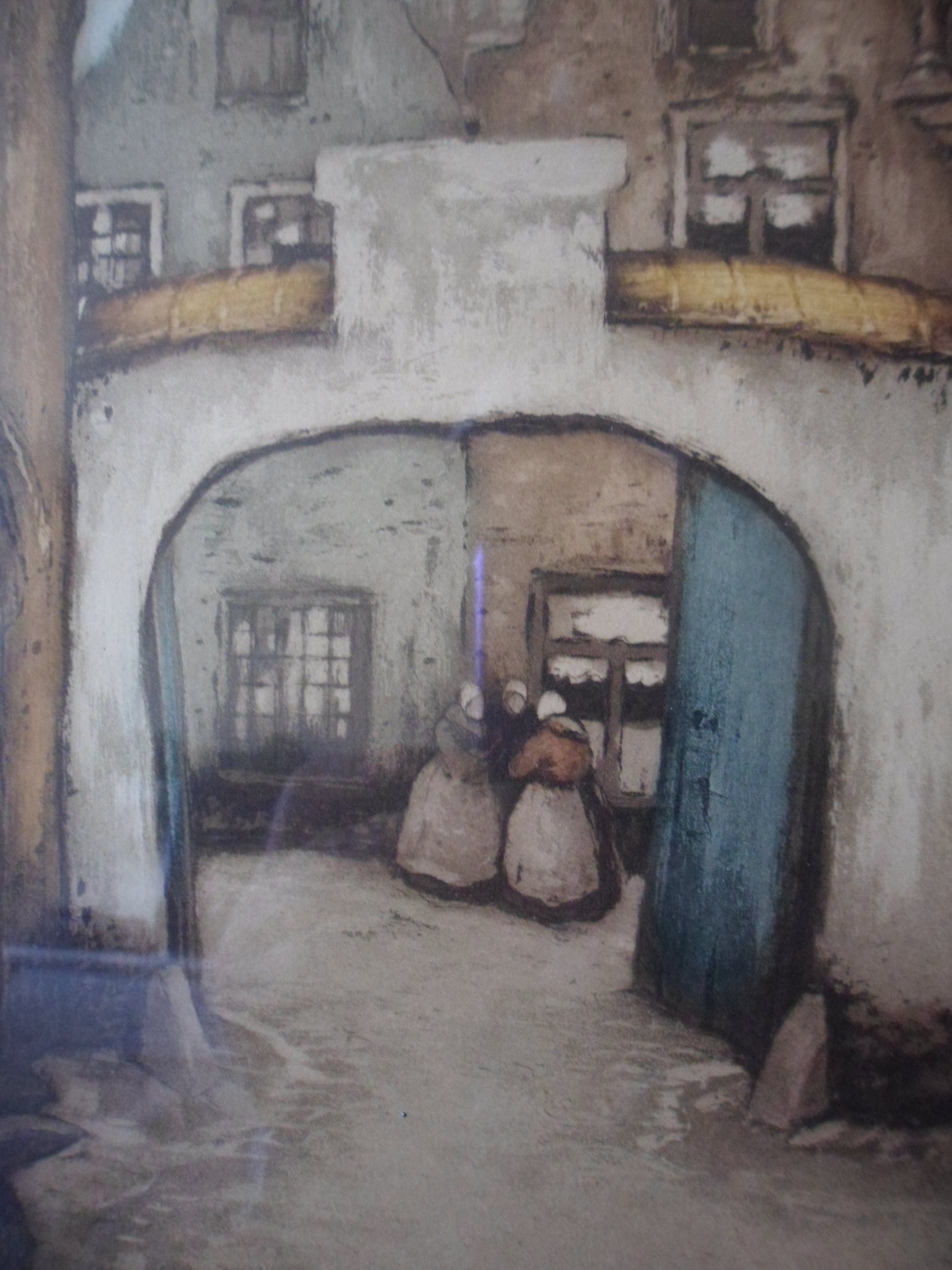 Jef Codron - Kleuren ets: Stadsgezicht te Brussel. kopen? Bied vanaf 1!