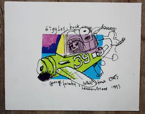 Herman Brood - zeefdruk: Biggles kopen? Bied vanaf 275!