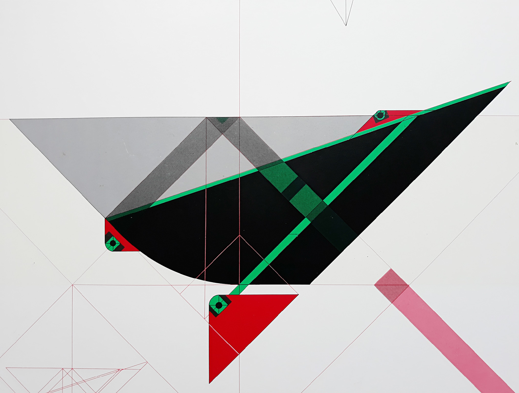 Jan Hoogstad - Geometrisch abstract architectuur concept, zeefdruk kopen? Bied vanaf 75!