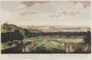 Niet of onleesbaar gesigneerd - John Stevens - Ets, A view of London and Westminster - Ingelijst kopen? Bied vanaf 20!