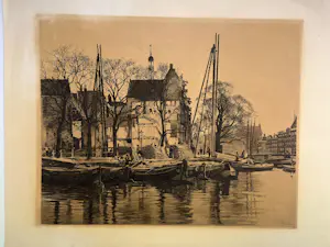 Willem Witsen - Binnenkant met afbraak - mooie originele ets kopen? Bied vanaf 160!