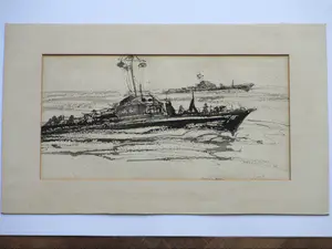 Wim Vaarzon Morel (jr.) - Mijnenveger - Penseeltekening kopen? Bied vanaf 1!