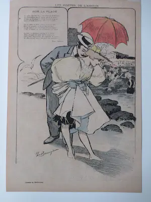Paul Balluriau - Sur la Plage - Kleurenlitho kopen? Bied vanaf 1!